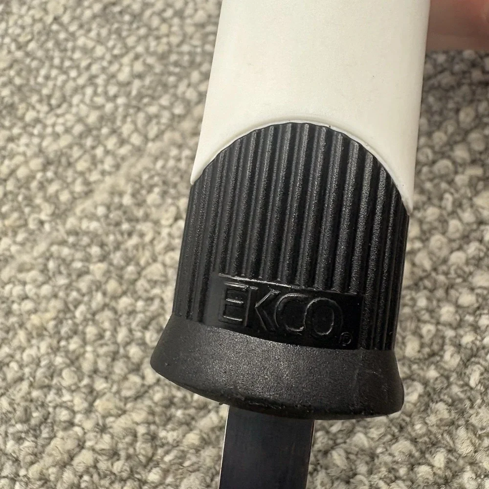 Vintage Ekco Slotted Spoon Stainless Black And White Handle Serving 13